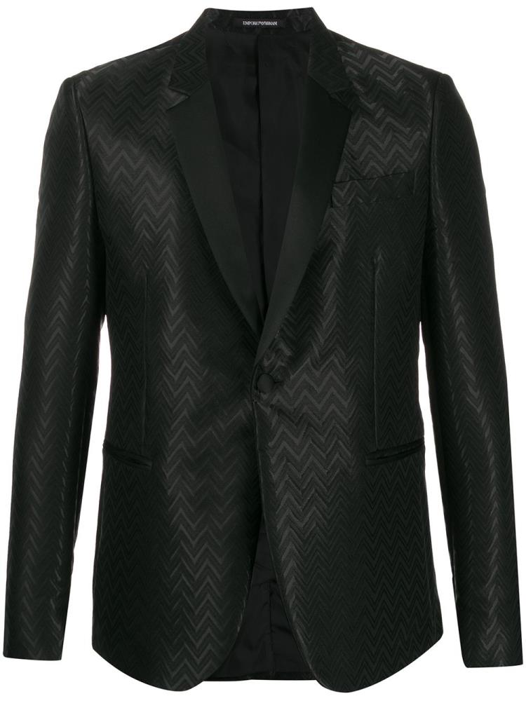 Blazers Armani Emporio Zigzag Pattern Hombre Negras | KFNGV0ES