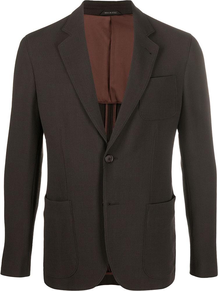 Blazers Giorgio Armani Ligeros Buttoned Hombre Marrones | 1ZJXJVDV