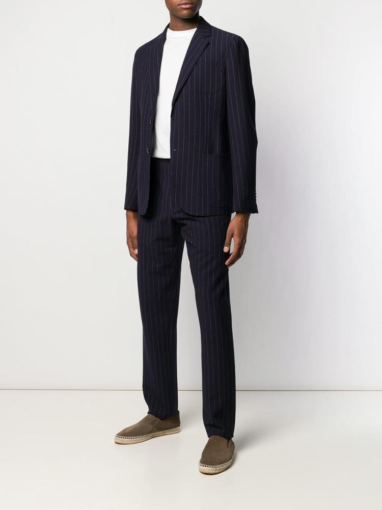 Blazers Giorgio Armani Pinstripe Hombre Azules | FQ4IINZO