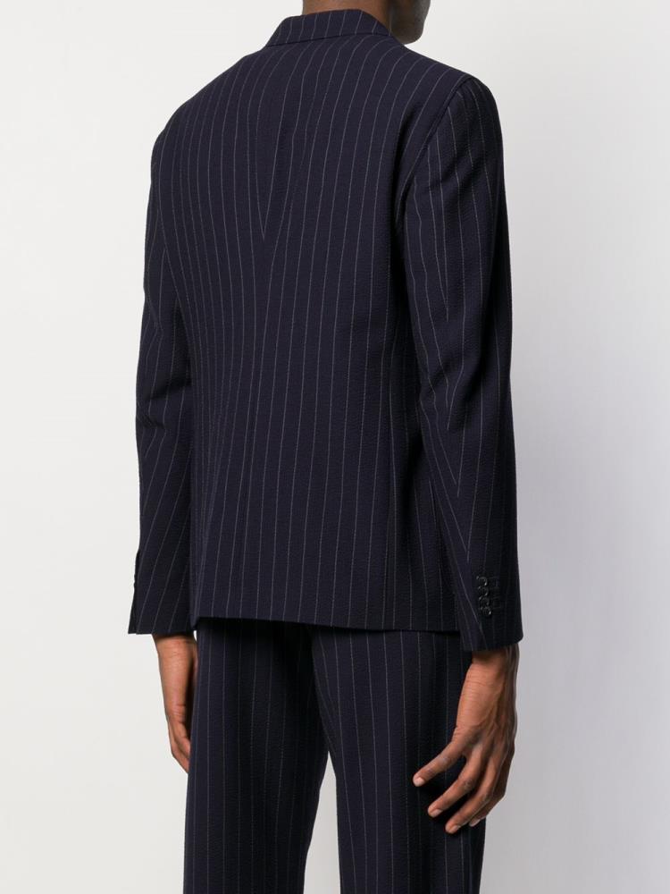 Blazers Giorgio Armani Pinstripe Hombre Azules | FQ4IINZO