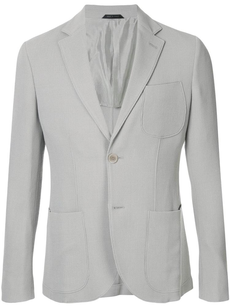 Blazers Giorgio Armani Ribbed Knit Hombre Gris | F2BXLYBN