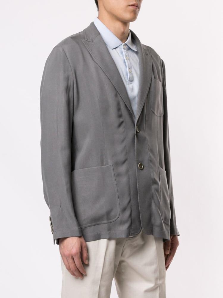 Blazers Giorgio Armani Ruched Effect Hombre Gris | 5KA3A97Y