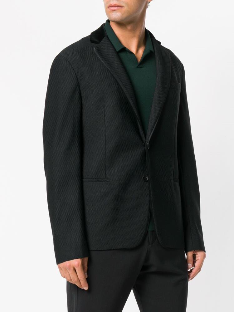 Blazers Giorgio Armani Textured Hombre Negras | LTZSB75V