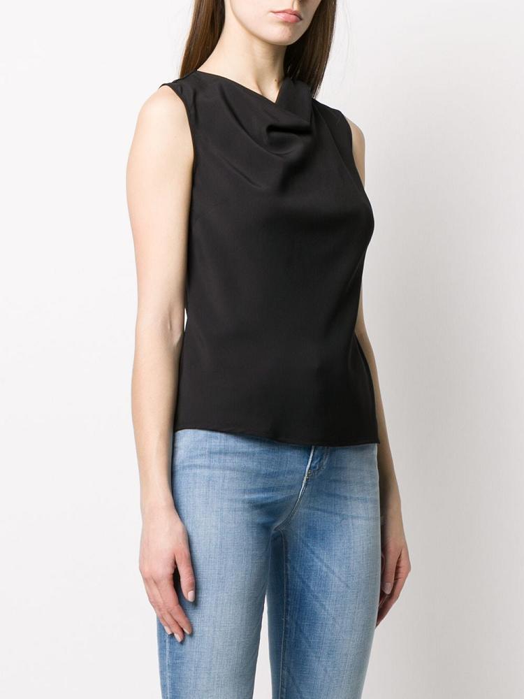 Blusas Armani Emporio Cowl Neck Sin Manga Mujer Negras | SIVN7XQI