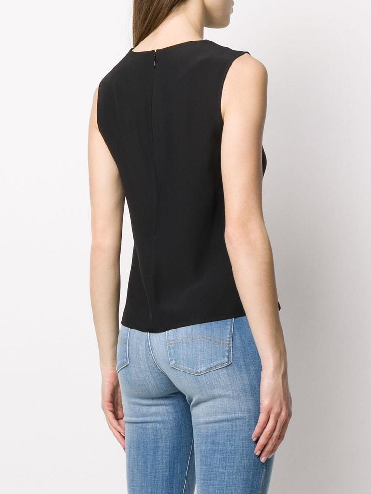 Blusas Armani Emporio Cowl Neck Sin Manga Mujer Negras | SIVN7XQI