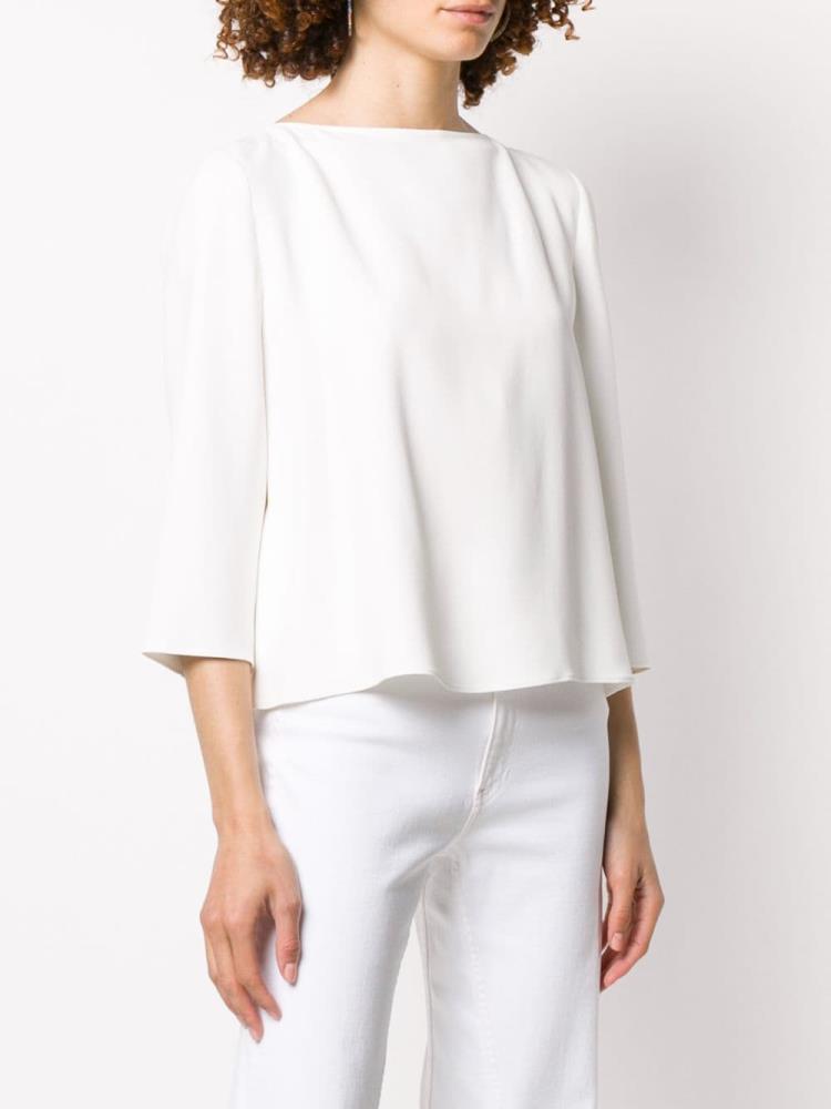 Blusas Armani Emporio Flared 3/4 Sleeves Mujer Blancas | QX3GPRP8