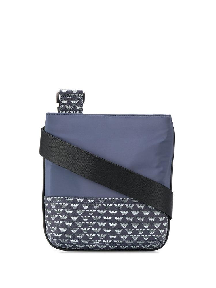 Bolsa De Mensajero Armani Emporio Monogram Print Hombre Azules | 207Q1AKJ