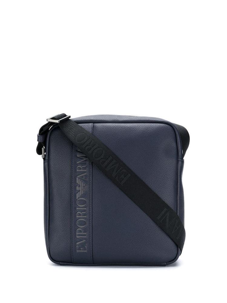 Bolsa De Mensajero Armani Emporio Embossed Logo Hombre Azules | 6E4JE4WC