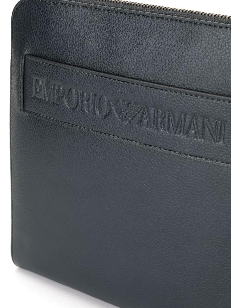 Bolsa De Mensajero Armani Emporio Logo Correa Hombre Azules Negras | FDAOYJVX