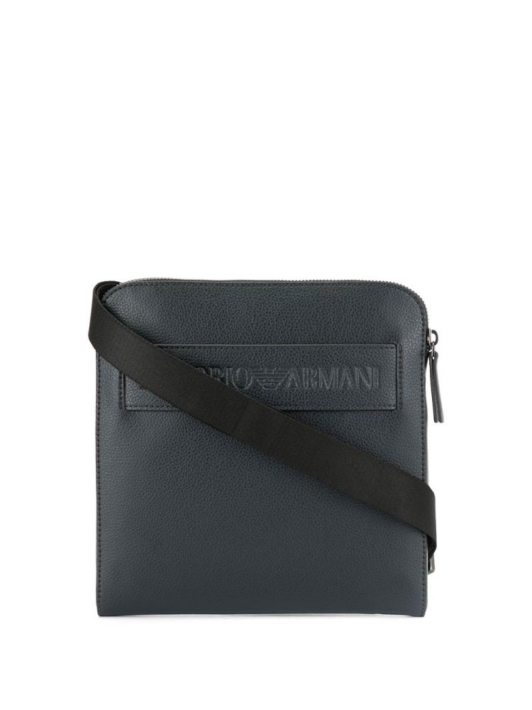 Bolsa De Mensajero Armani Emporio Logo Correa Hombre Azules Negras | FDAOYJVX