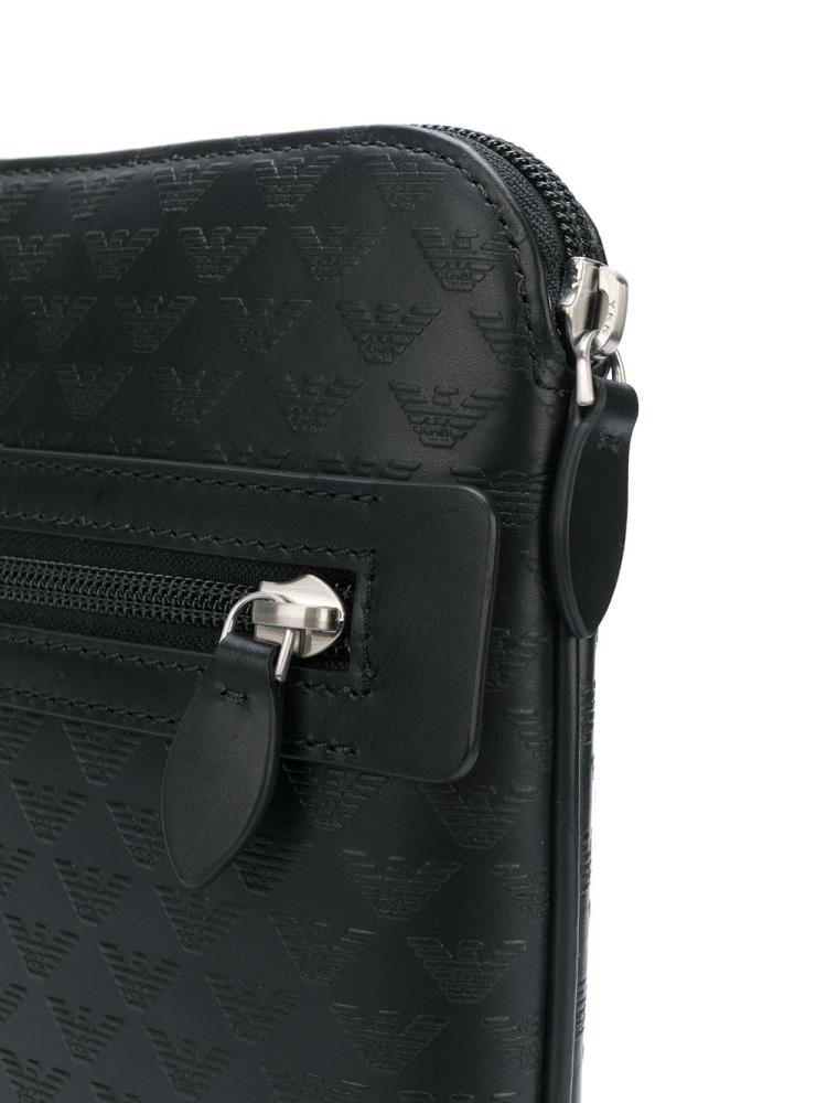 Bolsa De Mensajero Armani Emporio Logo Embossed Hombre Negras | JTNGU0SM