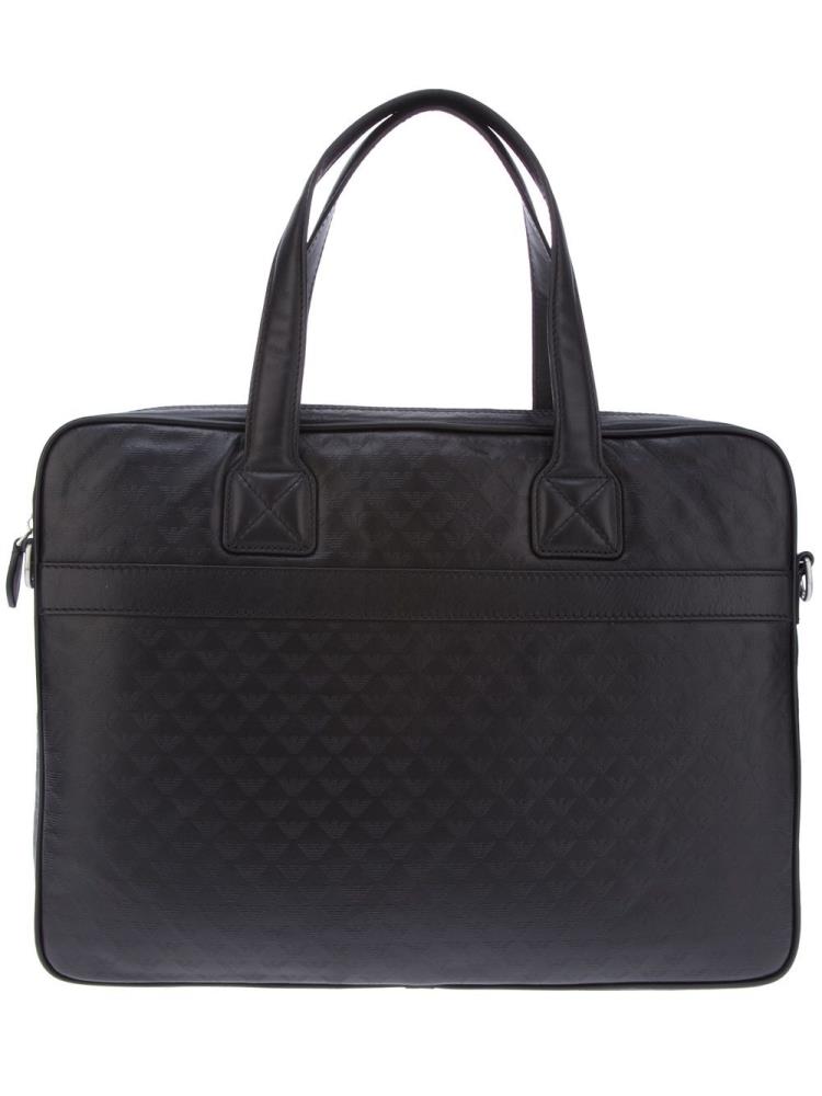 Bolsas Armani Emporio Logo Embossed Laptop Bags Hombre Negras | XRX1RVGY