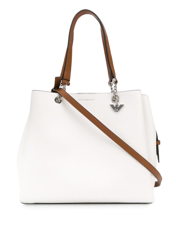 Bolso Tote Armani Emporio Large Logo Charm Mujer Blancas | AG2GX4YT