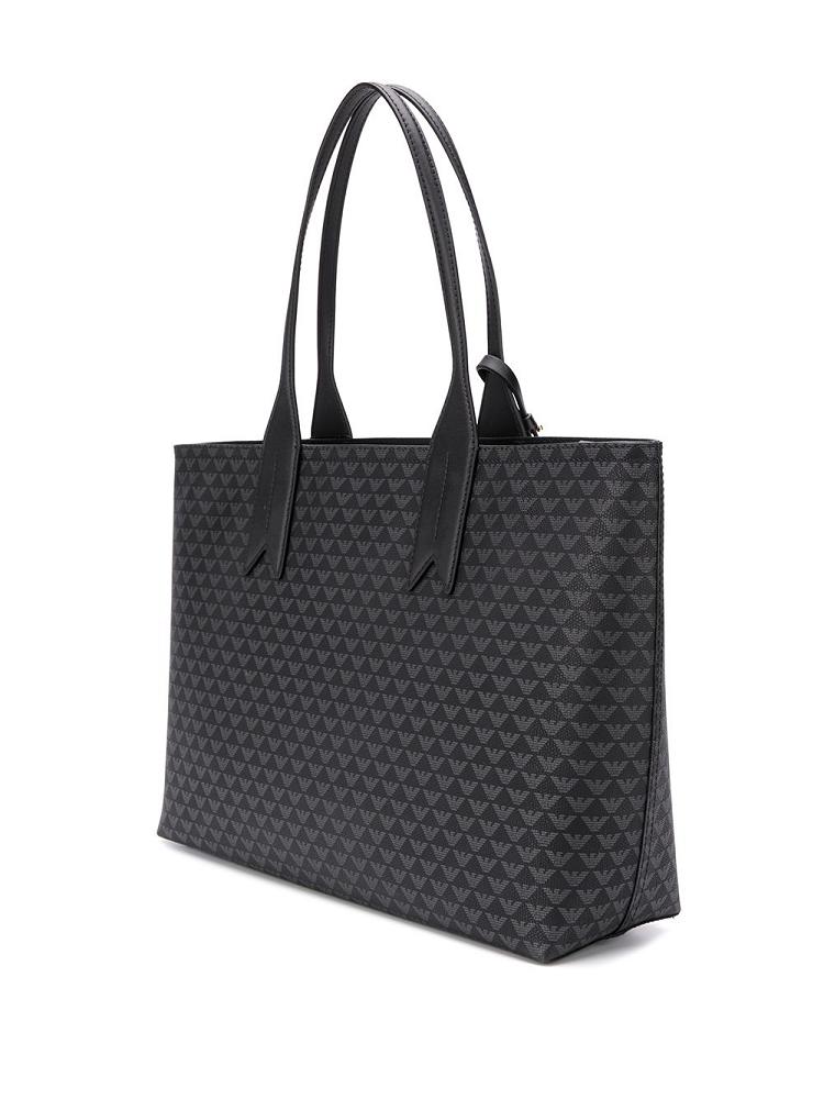 Bolso Tote Armani Emporio Logo Print Mujer Negras | S3DX8L26