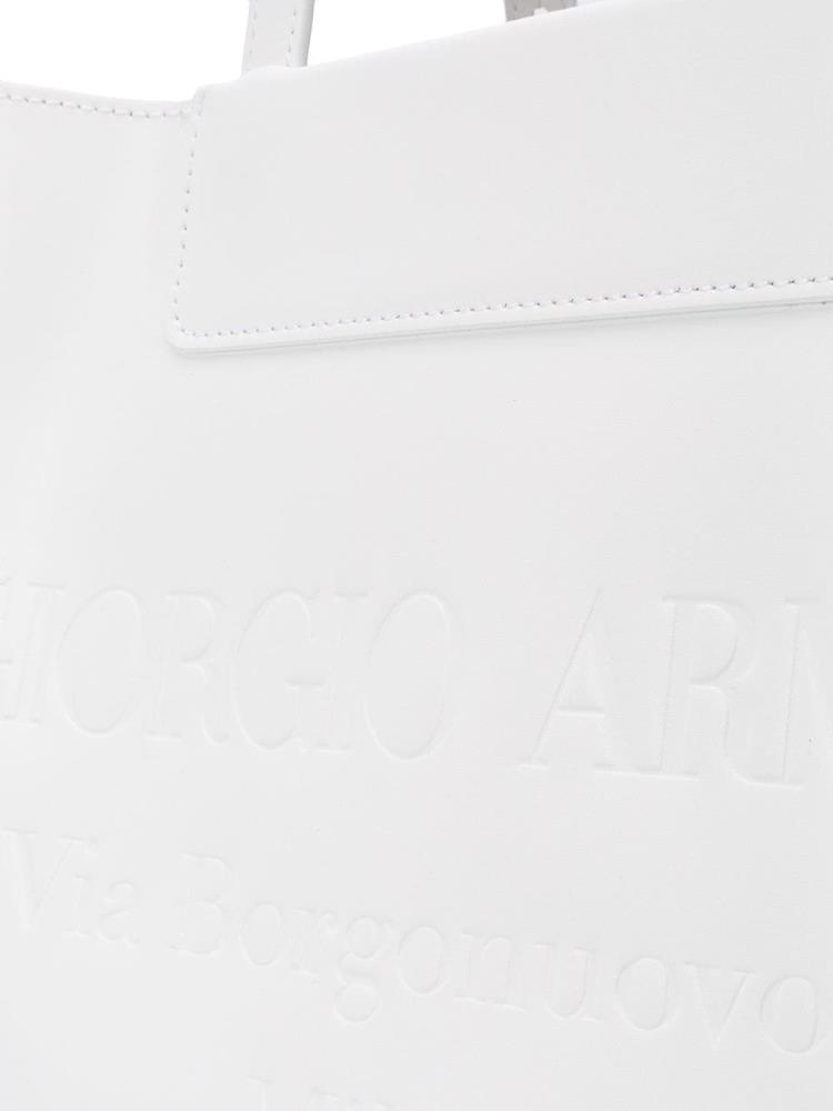 Bolso Tote Giorgio Armani Embossed Logo Mujer Blancas | H6X92S7V