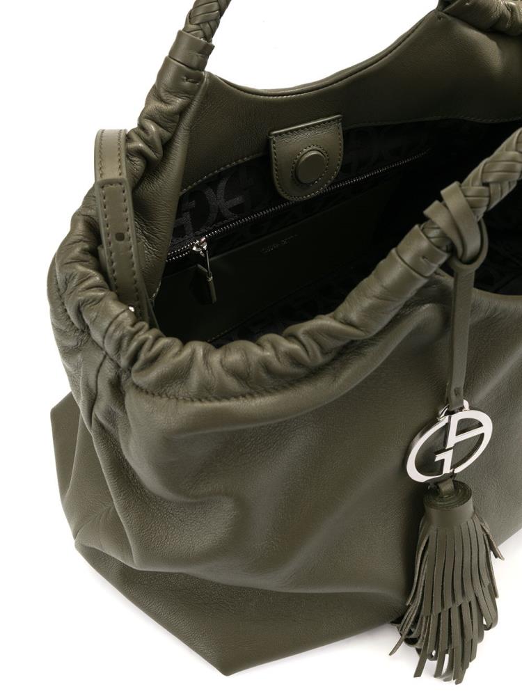 Bolso Tote Giorgio Armani Logo Charm Mujer Verde | YHWVGVCM