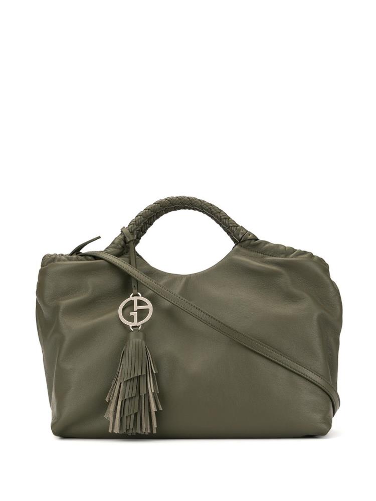 Bolso Tote Giorgio Armani Logo Charm Mujer Verde | YHWVGVCM