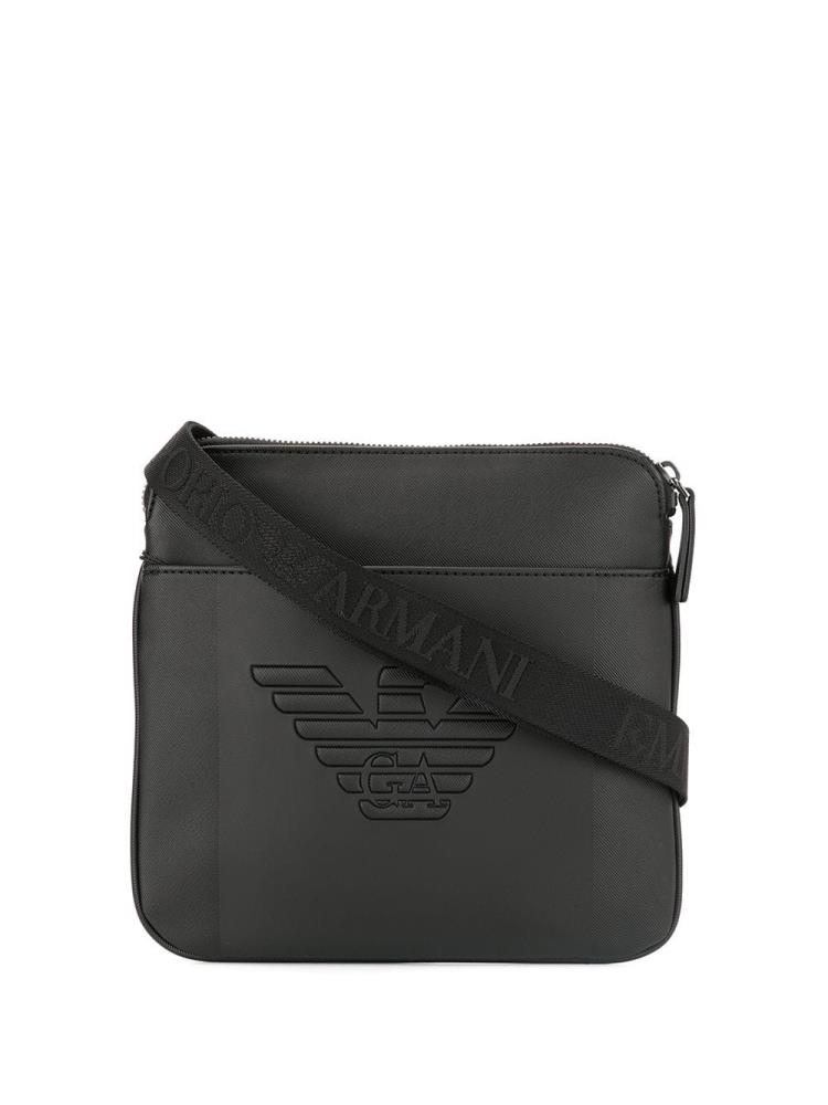 Bolsos Cruzados Armani Emporio Engraved Logo Hombre Negras | 9TM3JCZN