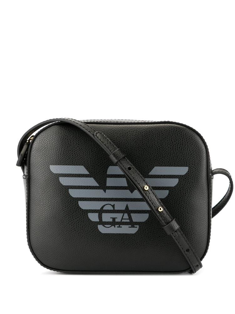 Bolsos Cruzados Armani Emporio Logo Print Mujer Negras | BDZGIZ64