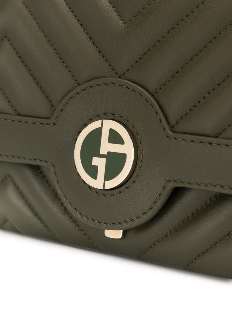 Bolsos Cruzados Giorgio Armani Logo Quilted Mujer Verde | HNQPWRLF