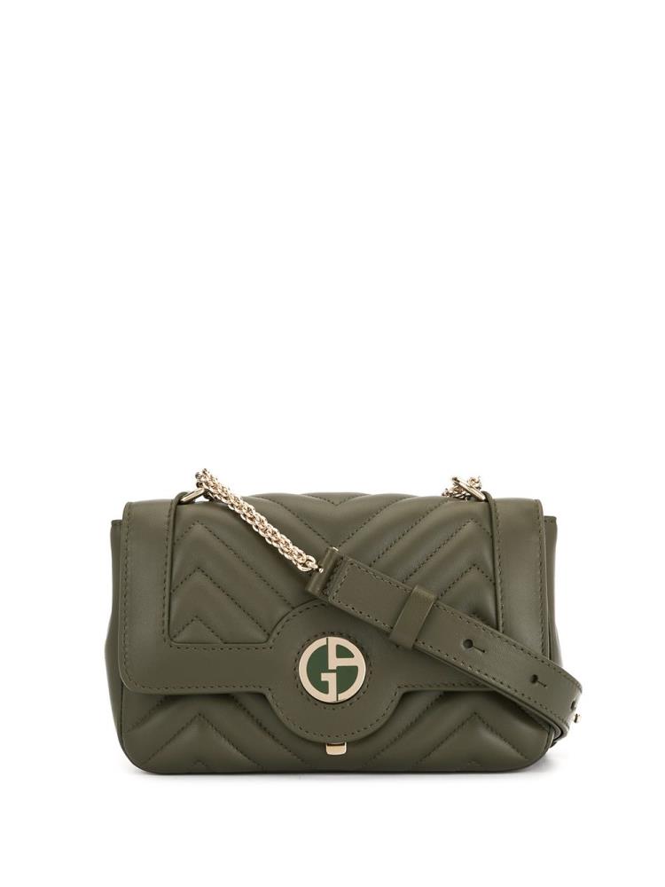 Bolsos Cruzados Giorgio Armani Logo Quilted Mujer Verde | HNQPWRLF