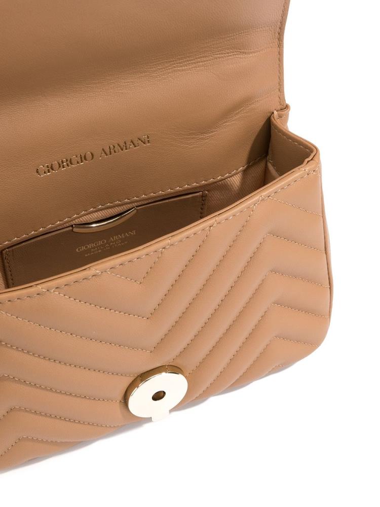 Bolsos Cruzados Giorgio Armani Soft Logo Mujer Marrones | TINBHOCV