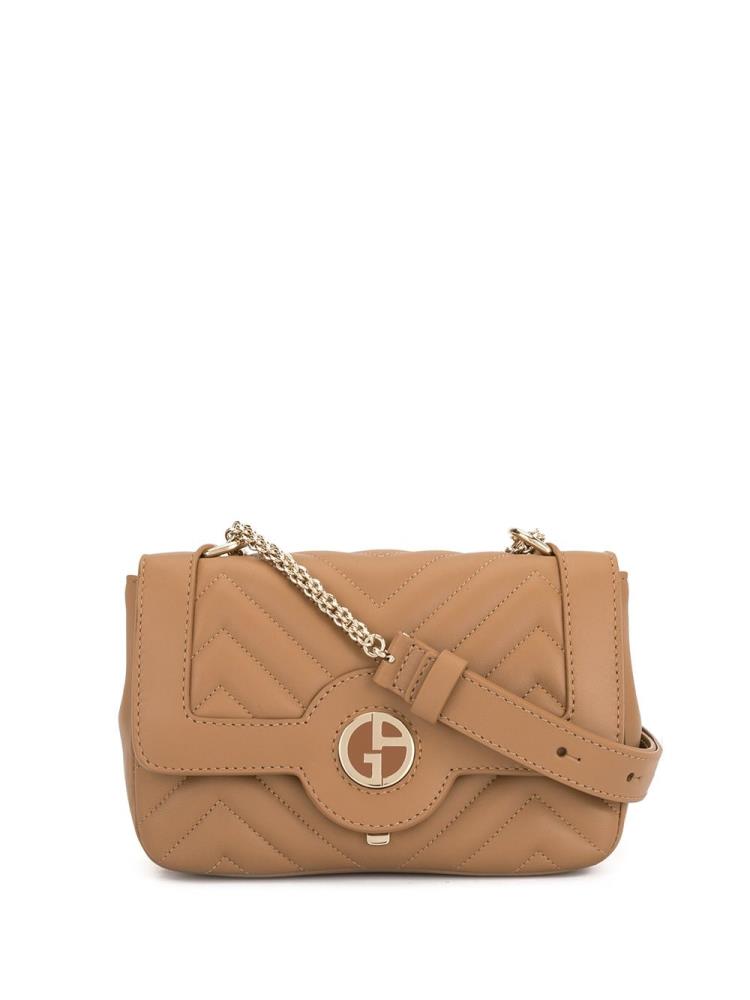 Bolsos Cruzados Giorgio Armani Soft Logo Mujer Marrones | TINBHOCV