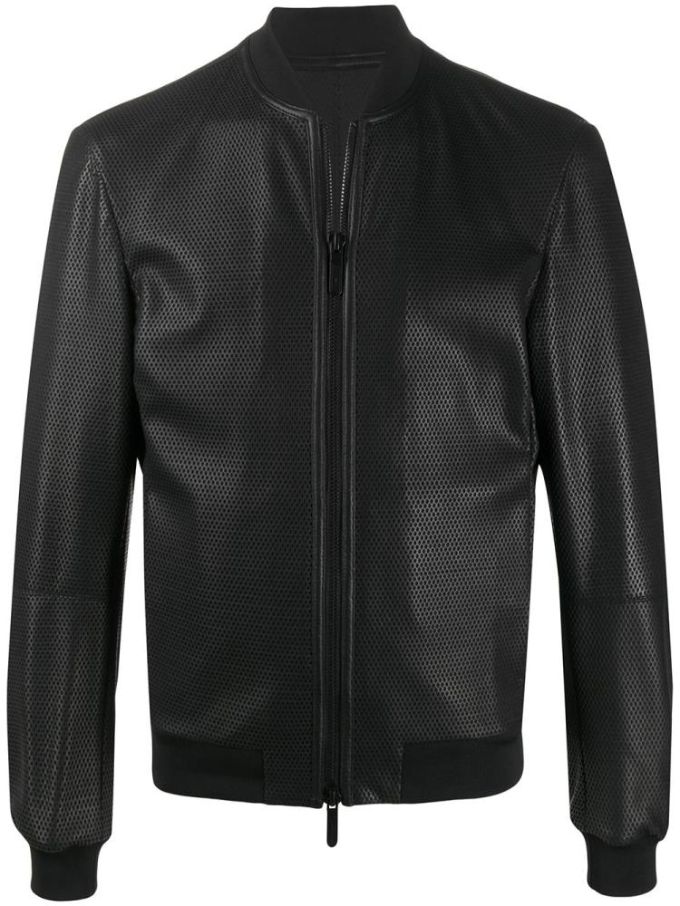 Bomber Jacket Armani Emporio Cuero Hombre Negras | 8QPH4EO2