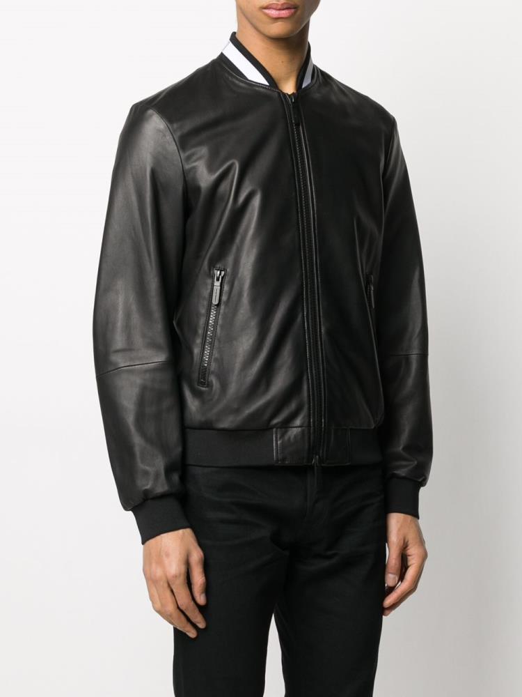 Bomber Jacket Armani Emporio Cuero Hombre Negras | 8SDT3117