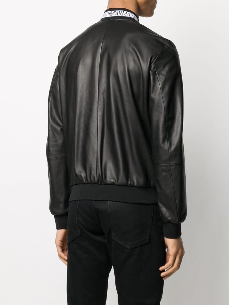 Bomber Jacket Armani Emporio Cuero Hombre Negras | 8SDT3117