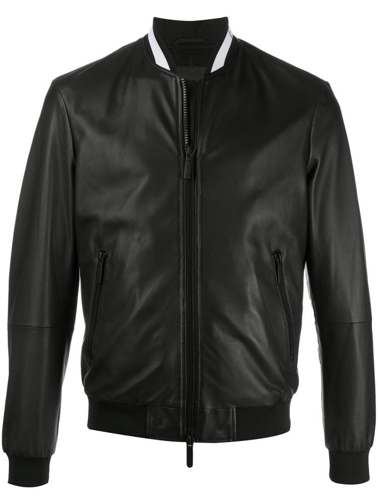 Bomber Jacket Armani Emporio Cuero Hombre Negras | 8SDT3117