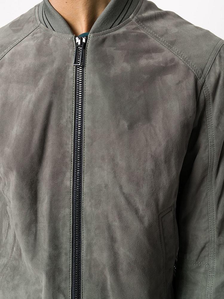 Bomber Jacket Armani Emporio Cuero Hombre Gris | IOFXIXTN