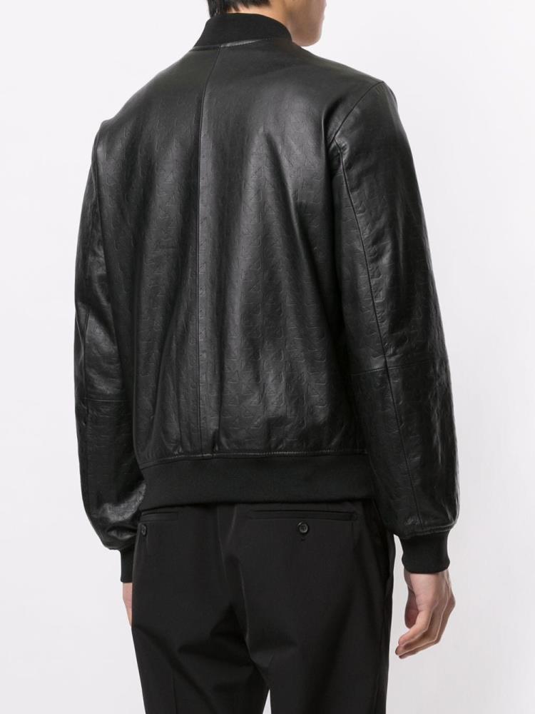 Bomber Jacket Armani Emporio Embossed Hombre Negras | 72Q8N0SD