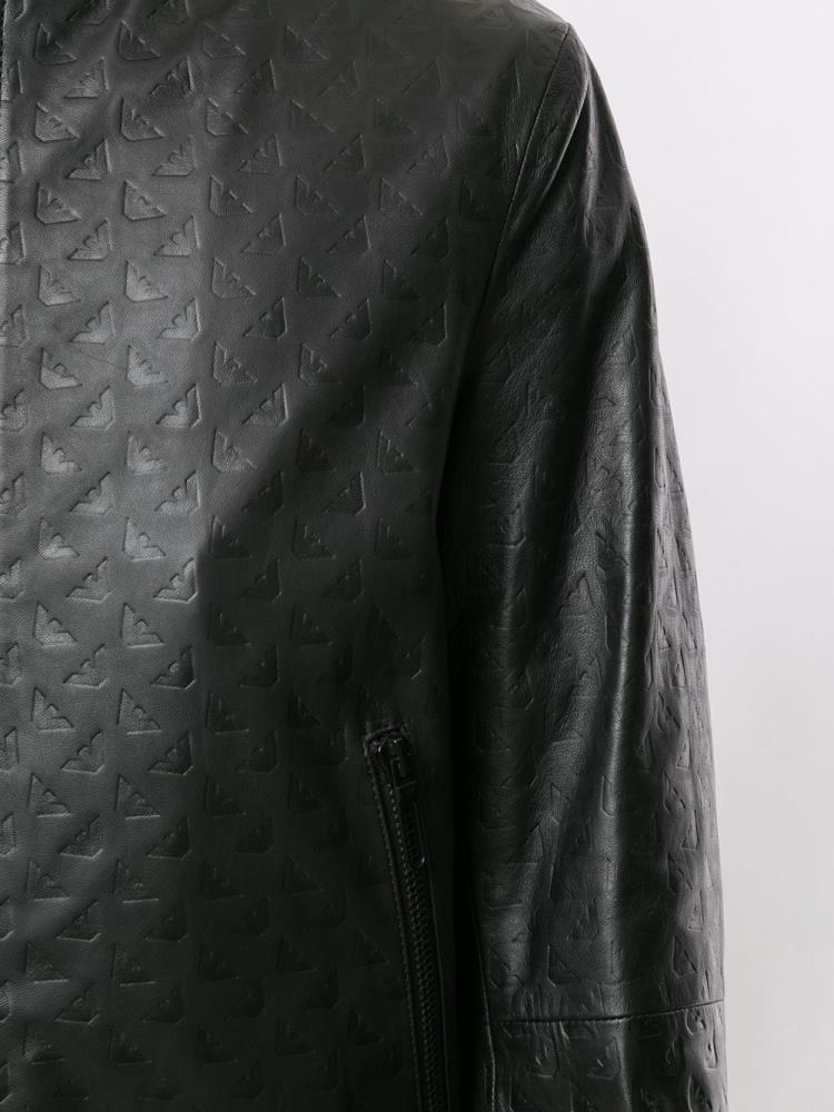 Bomber Jacket Armani Emporio Embossed Hombre Negras | 72Q8N0SD