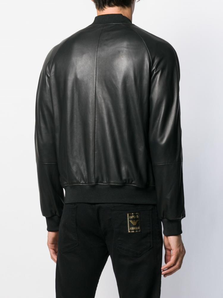 Bomber Jacket Armani Emporio Logo Band Hombre Negras | NTT9CXRJ