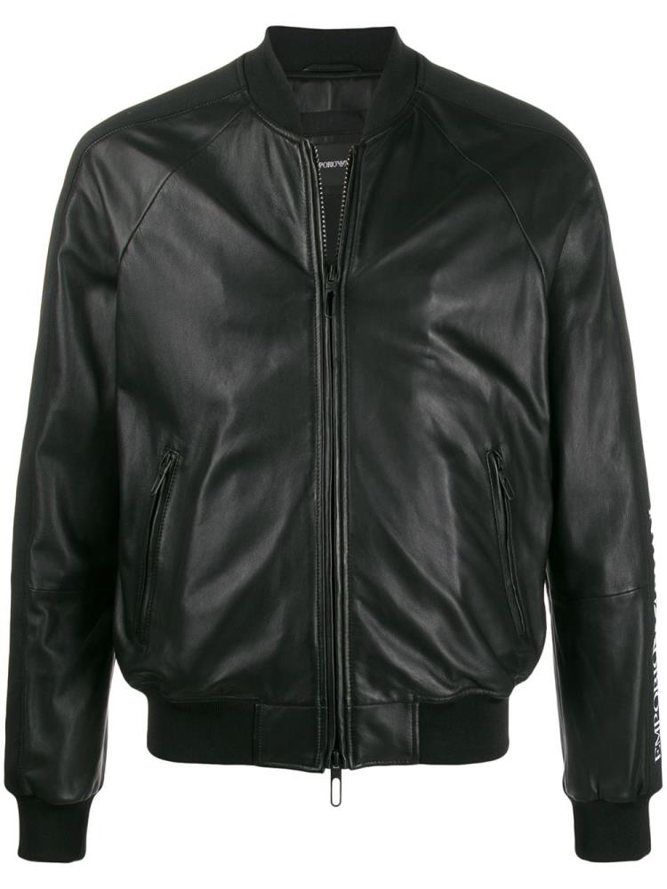 Bomber Jacket Armani Emporio Logo Band Hombre Negras | NTT9CXRJ