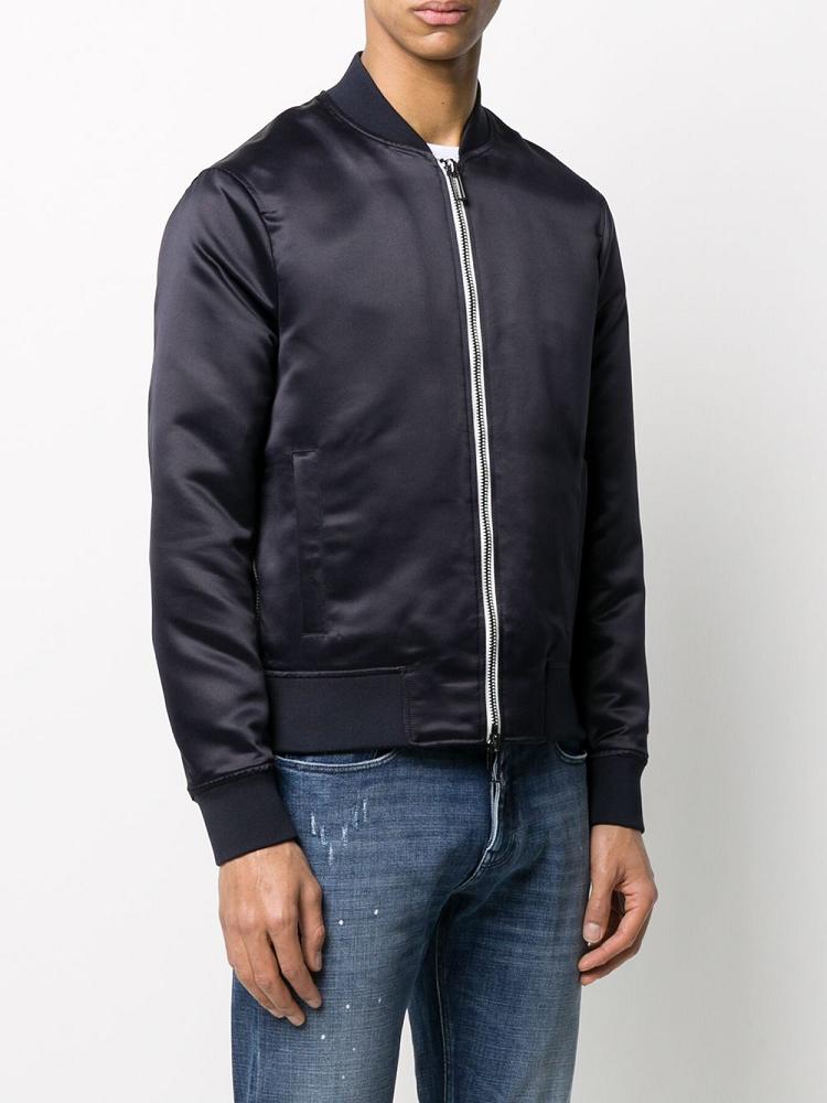 Bomber Jacket Armani Emporio Logo Zipped Hombre Azules | RT48L740