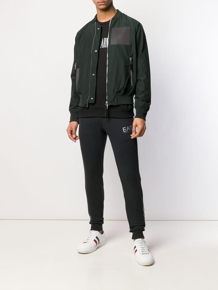 Bomber Jacket Armani Emporio Logo Printed Hombre Verde | SN6LQQ05