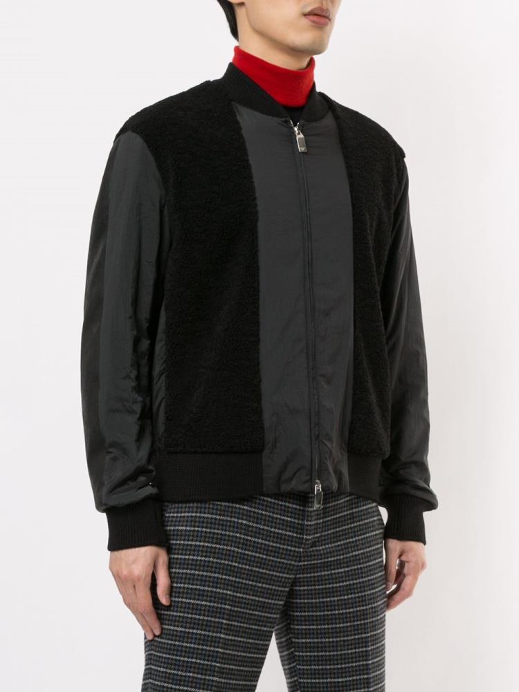 Bomber Jacket Armani Emporio Textured Colour Block Hombre Negras | 9NNM0RRV