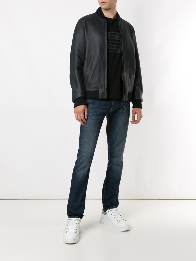 Bomber Jacket Armani Emporio Zipped Up Hombre Negras | XO8CZHNL