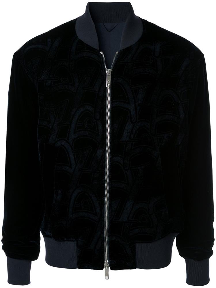 Bomber Jacket Giorgio Armani Monogram Hombre Azules | S0R7WVEG