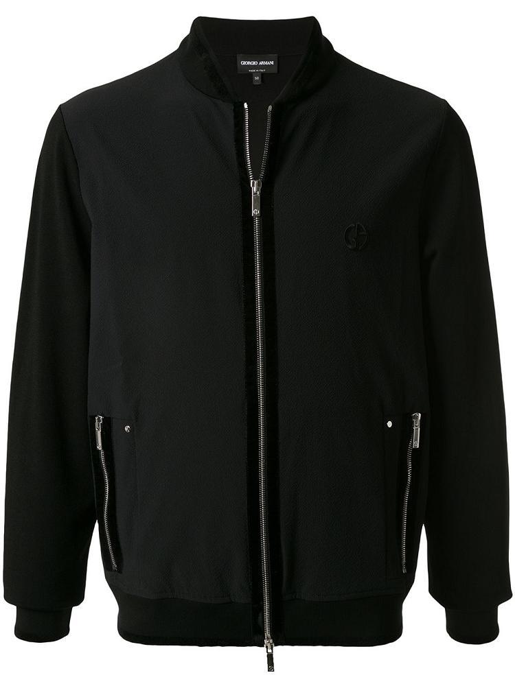 Bomber Jacket Giorgio Armani Zipped Hombre Negras | T8T9MES0