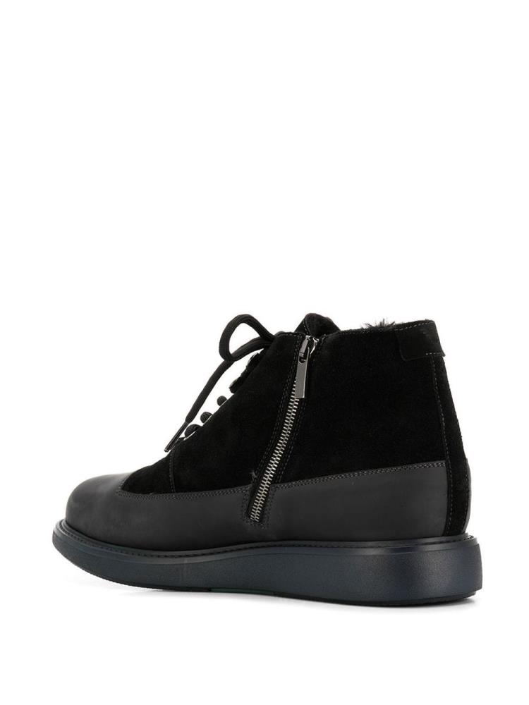 Botines Armani Emporio Encaje Up Hombre Negras | 8LIERP94