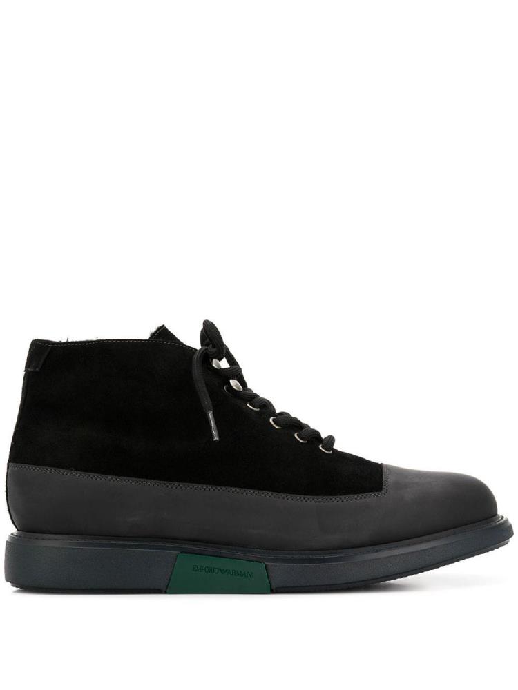 Botines Armani Emporio Encaje Up Hombre Negras | 8LIERP94