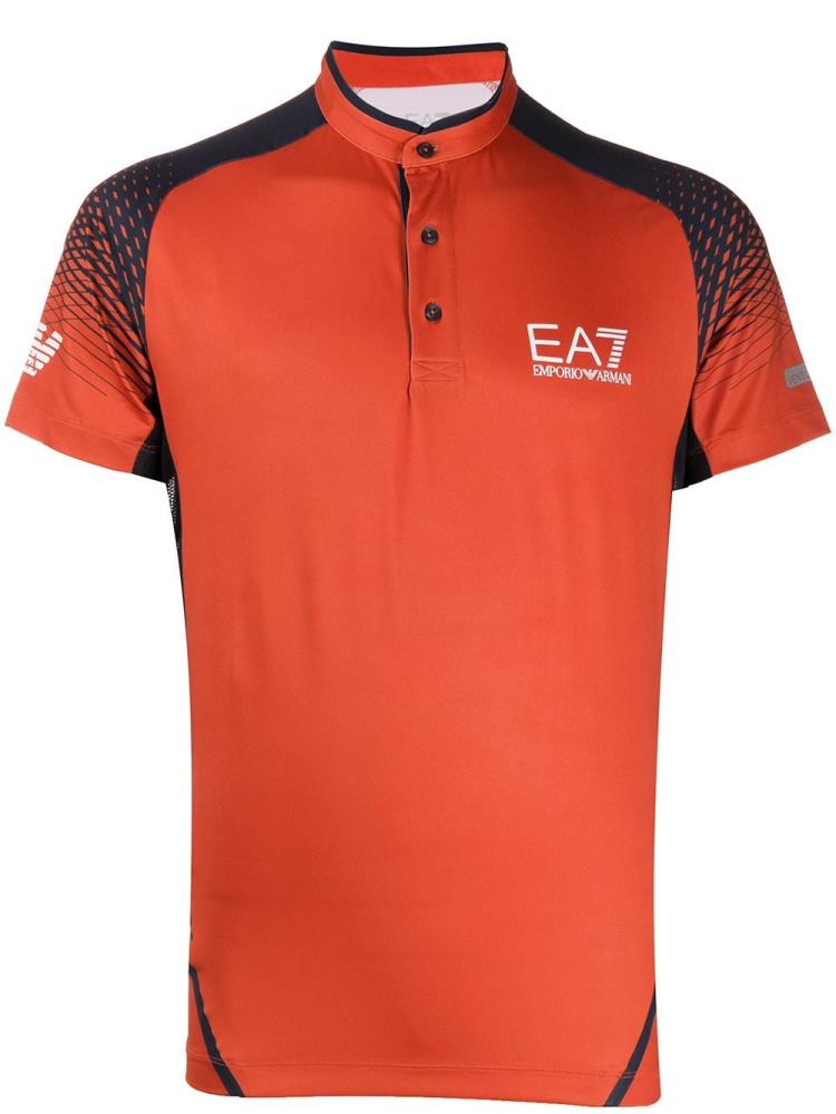 Camisa Polo Ea7 Emporio Armani Band Collar Hombre Naranjas | O8ZHBYAU