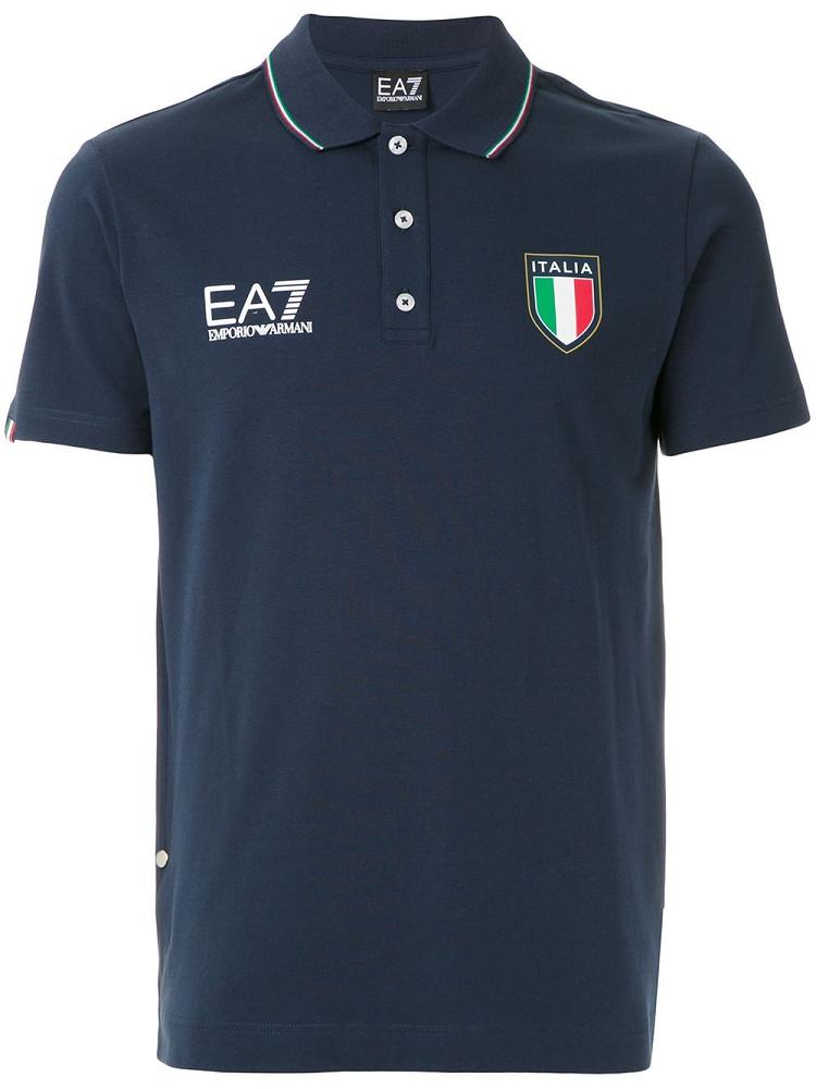 Camisa Polo Ea7 Emporio Armani Chest Logo Hombre Azules | B55IR29X