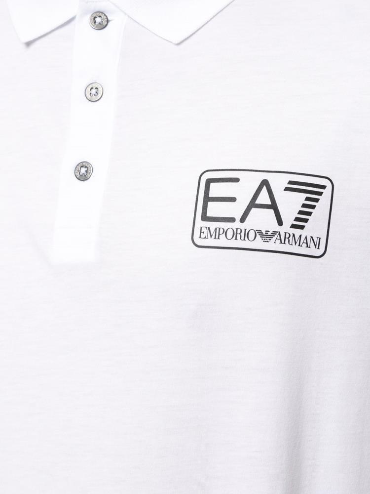 Camisa Polo Ea7 Emporio Ea7 Logo Patch Hombre Blancas | FUZ10ZQI