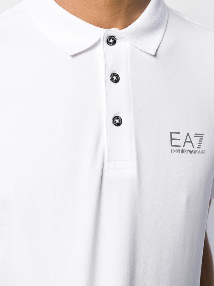 Camisa Polo Ea7 Emporio Armani Logo Hombre Blancas | CY8YAGQM