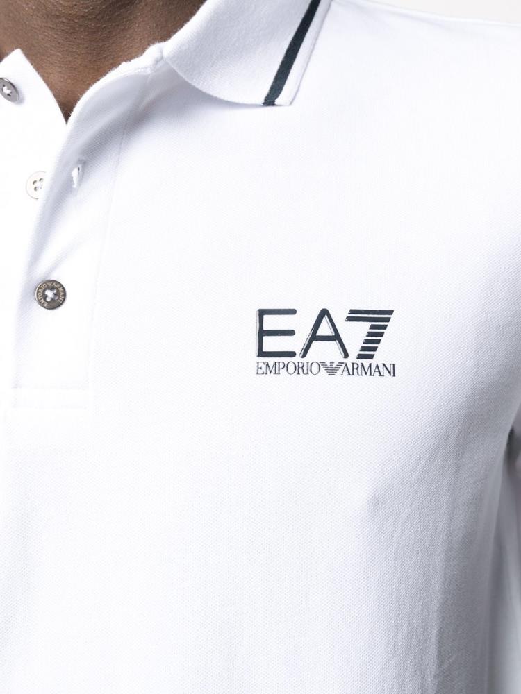 Camisa Polo Ea7 Emporio Armani Logo Print Hombre Blancas | T7GLM61K