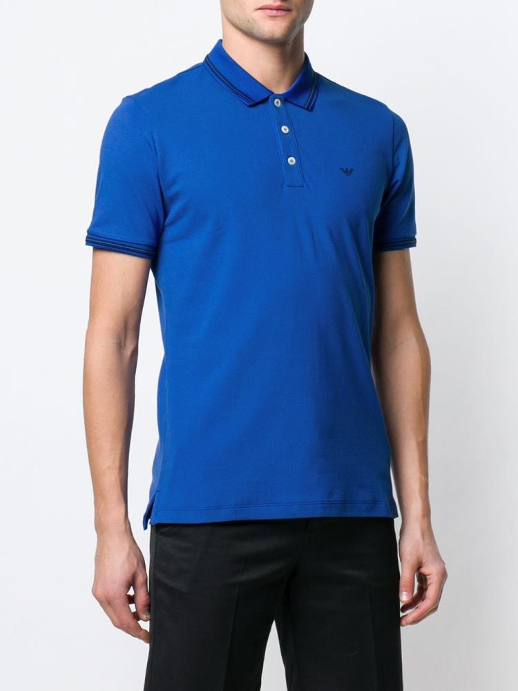 Camisa Polo Armani Emporio Classic Hombre Azules | GRK5L4Q0